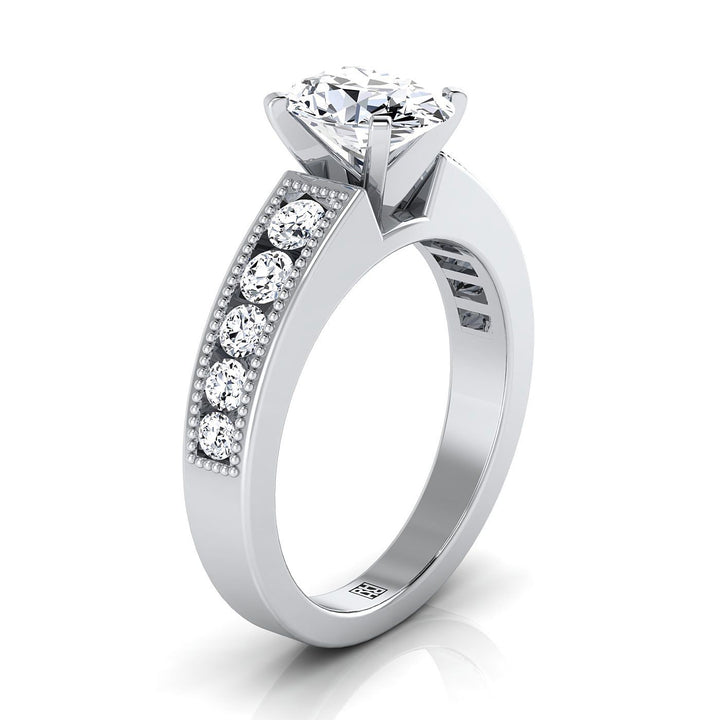The Eleanor Select Channel Set Engagement Ring with Lab Diamond in 18K White Gold - view 2