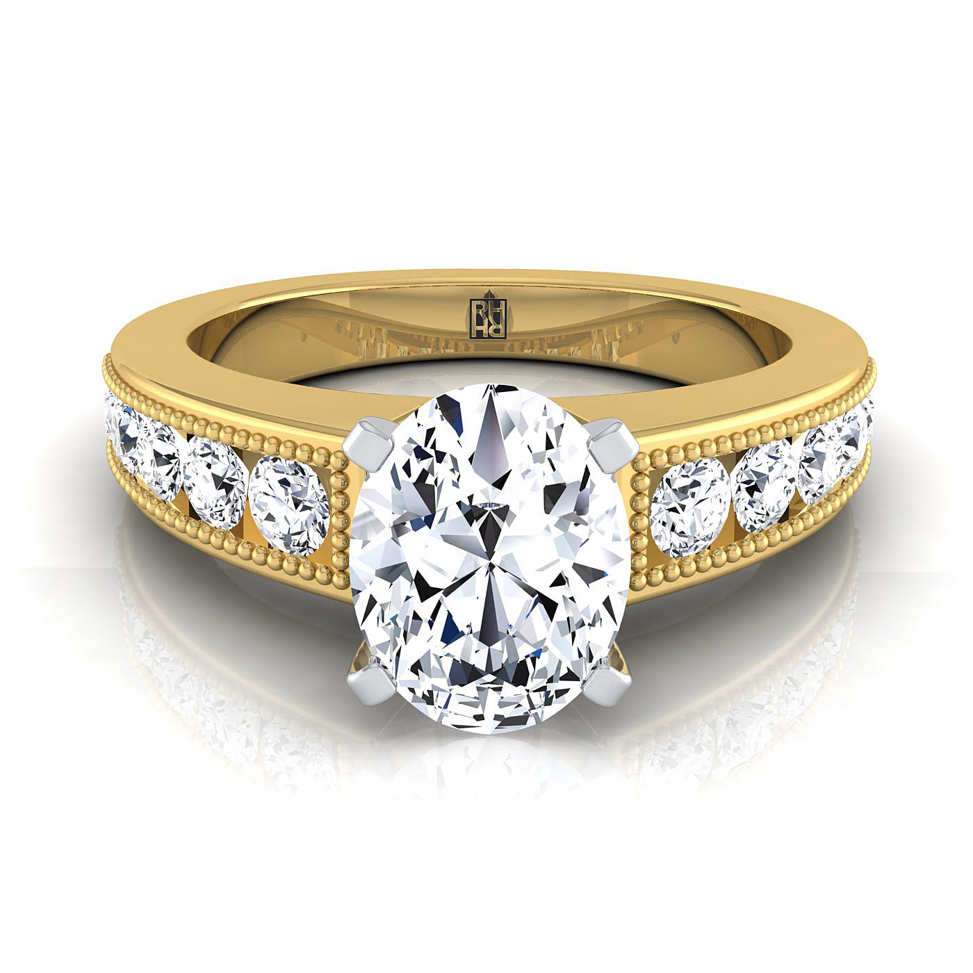 The Eleanor Select Channel Set Engagement Ring with Lab Diamond in 18K Yellow Gold - view 1