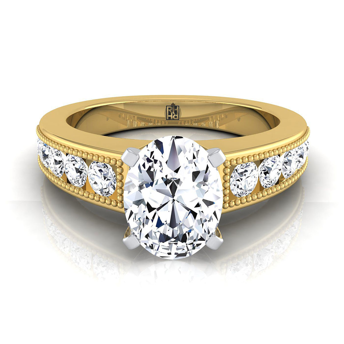 The Eleanor oval engagement ring setting in 18K Yellow Gold | RockHer
