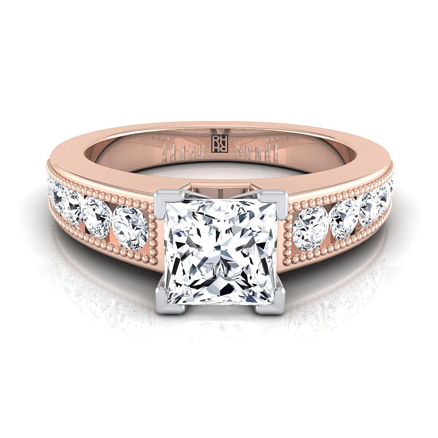 The Eleanor Select Channel Set Engagement Ring with Lab Diamond in 14K Rose Gold - view 1