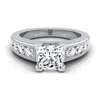 The Eleanor Select Channel Set Engagement Ring with Lab Diamond in 18K White Gold - view 1