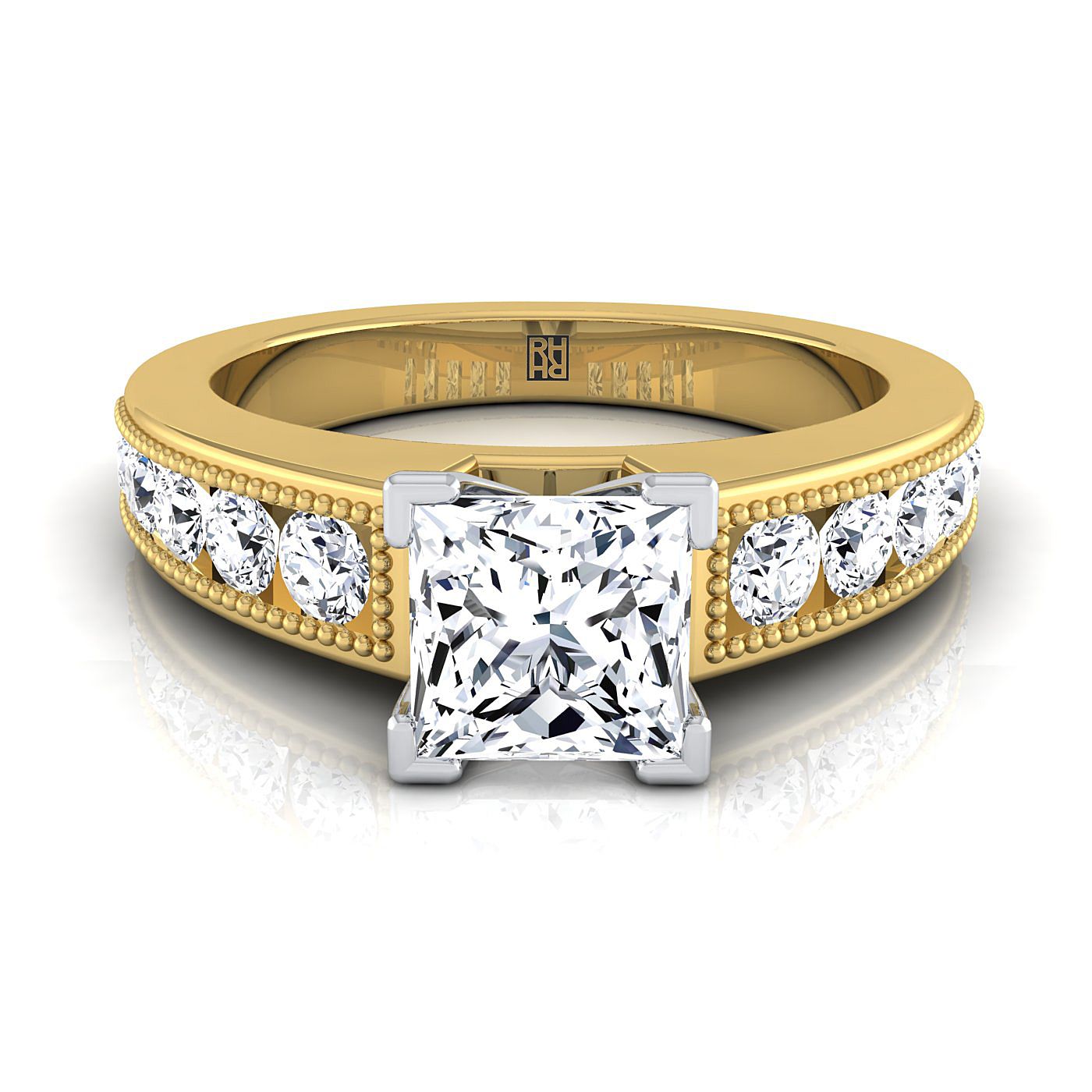 The Eleanor Select Channel Set Engagement Ring with Lab Diamond in 18K Yellow Gold - view 1