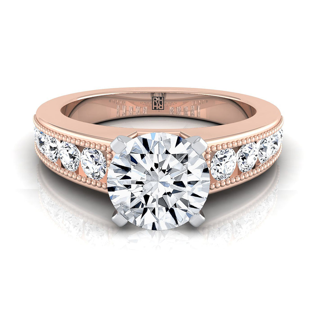 The Eleanor round engagement ring setting in 14K Rose Gold | RockHer