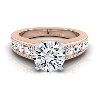 The Eleanor Select Channel Set Engagement Ring with Lab Diamond in 14K Rose Gold - view 1