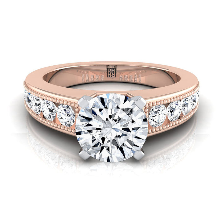 The Eleanor Select Channel Set Engagement Ring with Lab Diamond in 14K Rose Gold - view 1