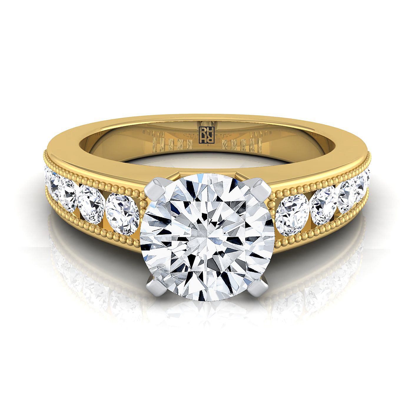 The Eleanor Select Channel Set Engagement Ring with Lab Diamond in 18K Yellow Gold - view 1