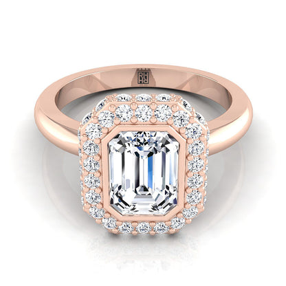 The Piper Select Halo Engagement Ring with Lab Diamond in 14K Rose Gold - view 1