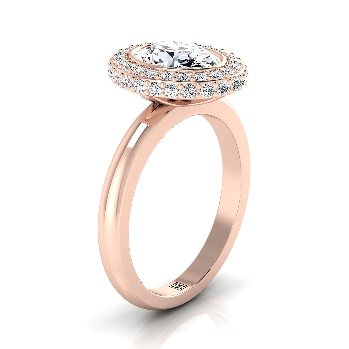 Made to order: The Piper oval engagement ring setting in 14K Rose Gold | RockHer