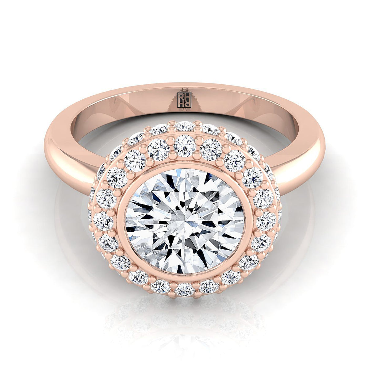 The Piper round engagement ring setting in 14K Rose Gold | RockHer