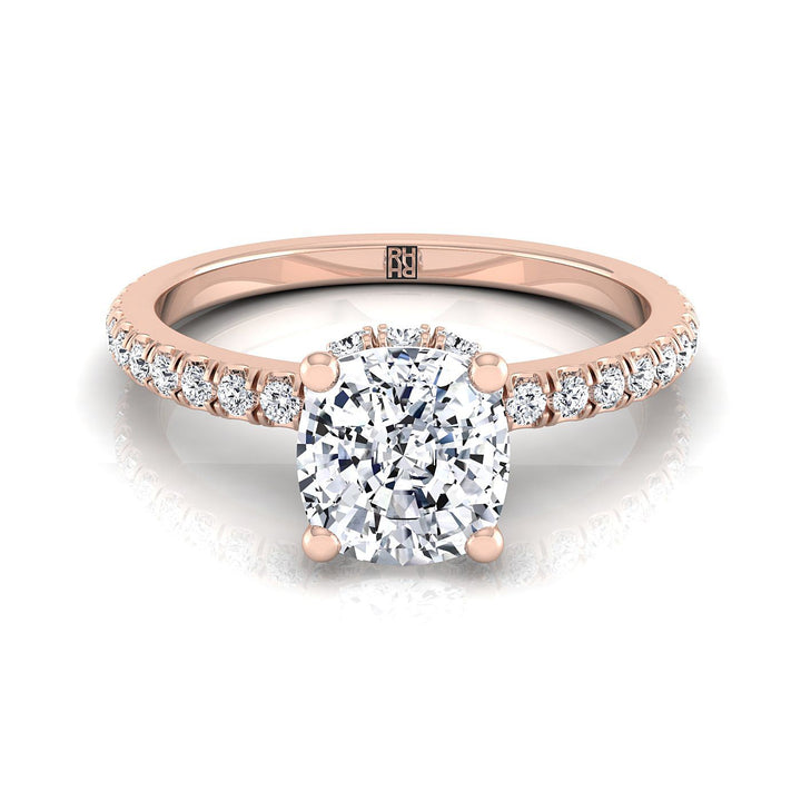 The Elliott Select Pavé Engagement Ring with Lab Diamond in 14K Rose Gold - view 1