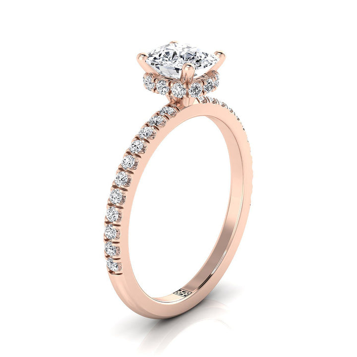 The Elliott Select Pavé Engagement Ring with Lab Diamond in 14K Rose Gold - view 2