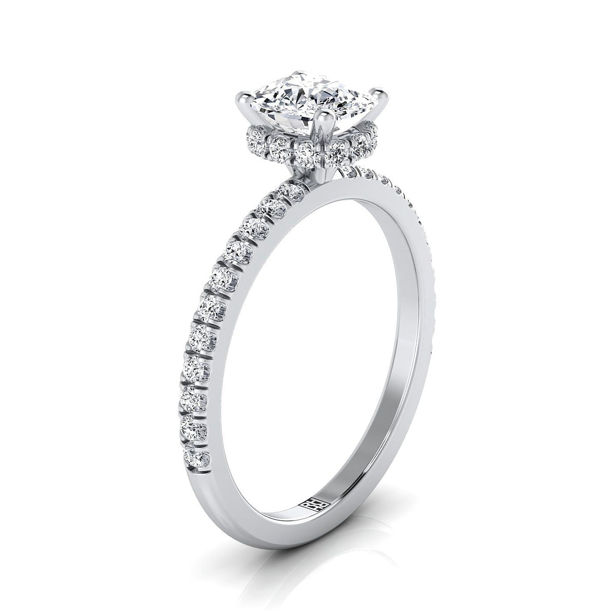 Made to order: The Elliott cushion engagement ring setting in Platinum | RockHer