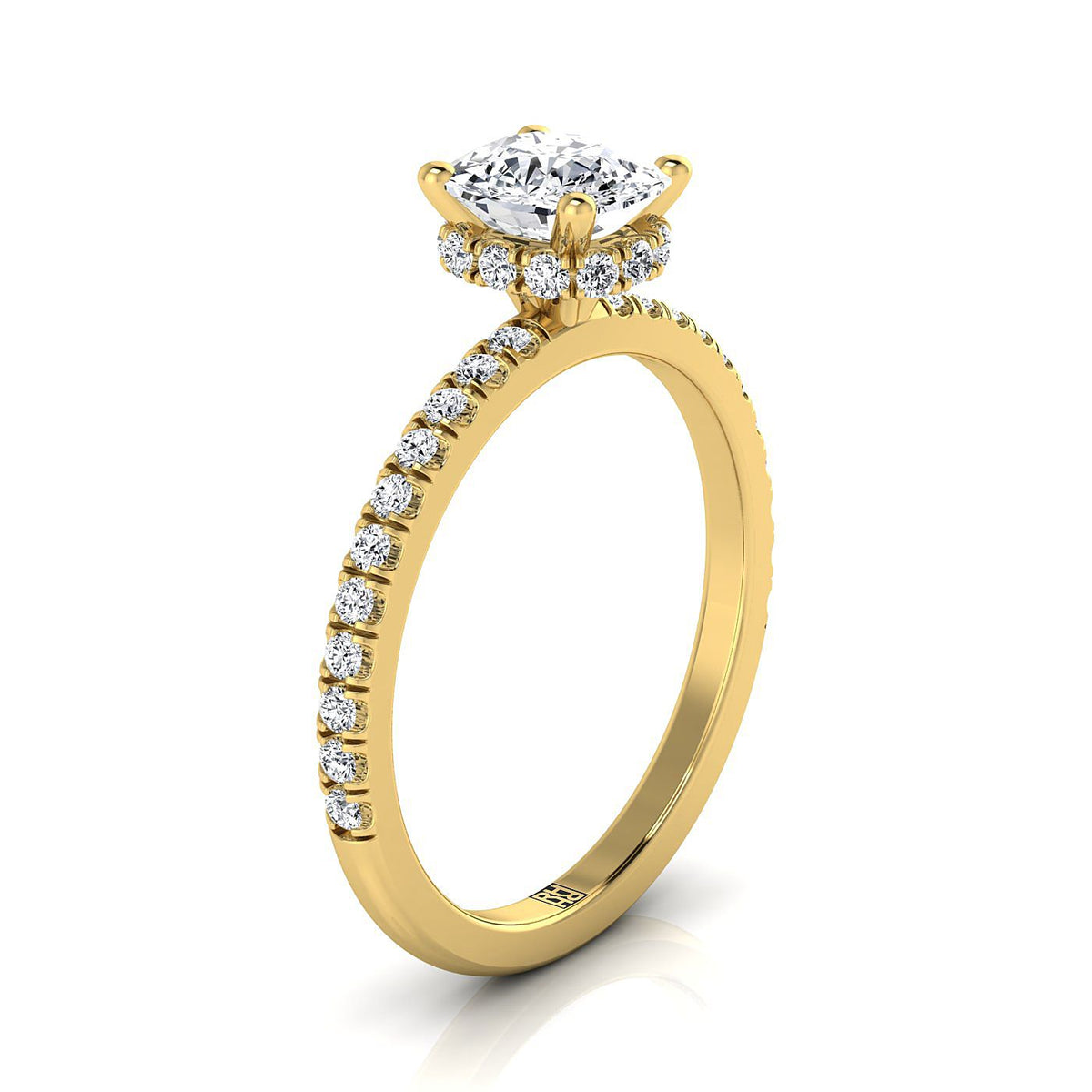 Made to order: The Elliott cushion engagement ring setting in 18K Yellow Gold | RockHer