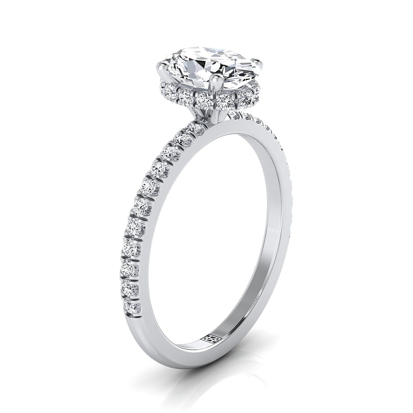 RockHer atelier photo of The Elliott oval engagement ring setting in Platinum