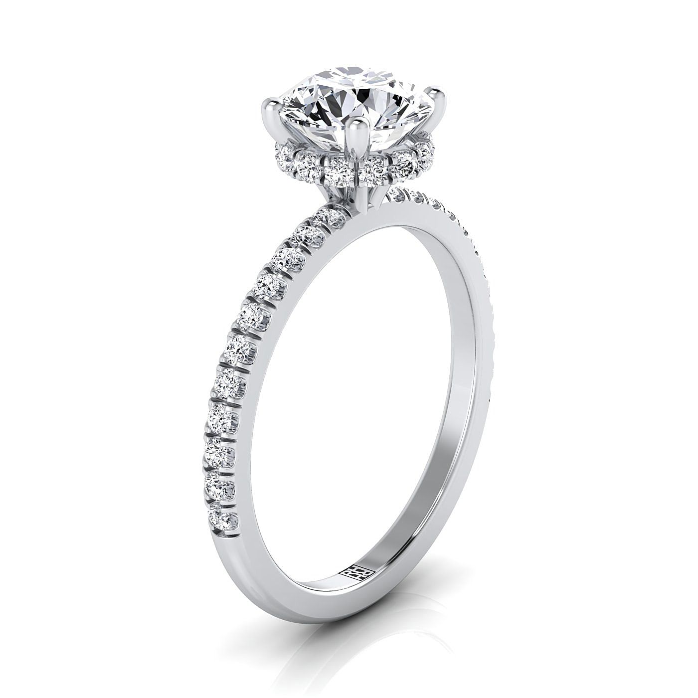 RockHer atelier photo of The Elliott round engagement ring setting in Platinum