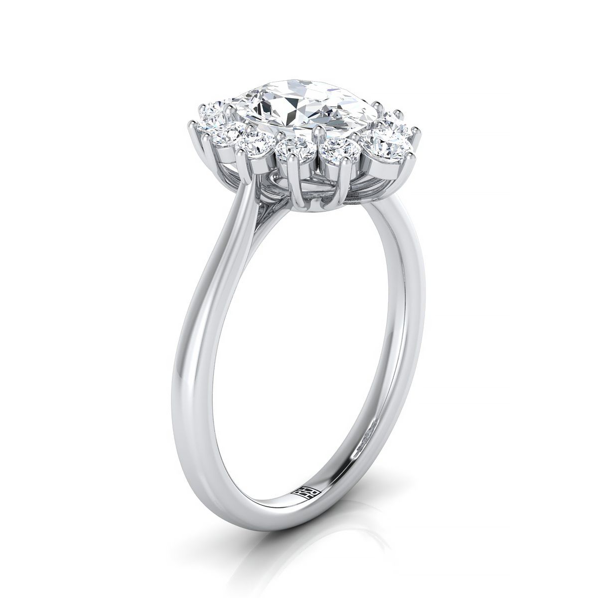 RockHer atelier photo of The Eloise oval engagement ring setting in 18K White Gold