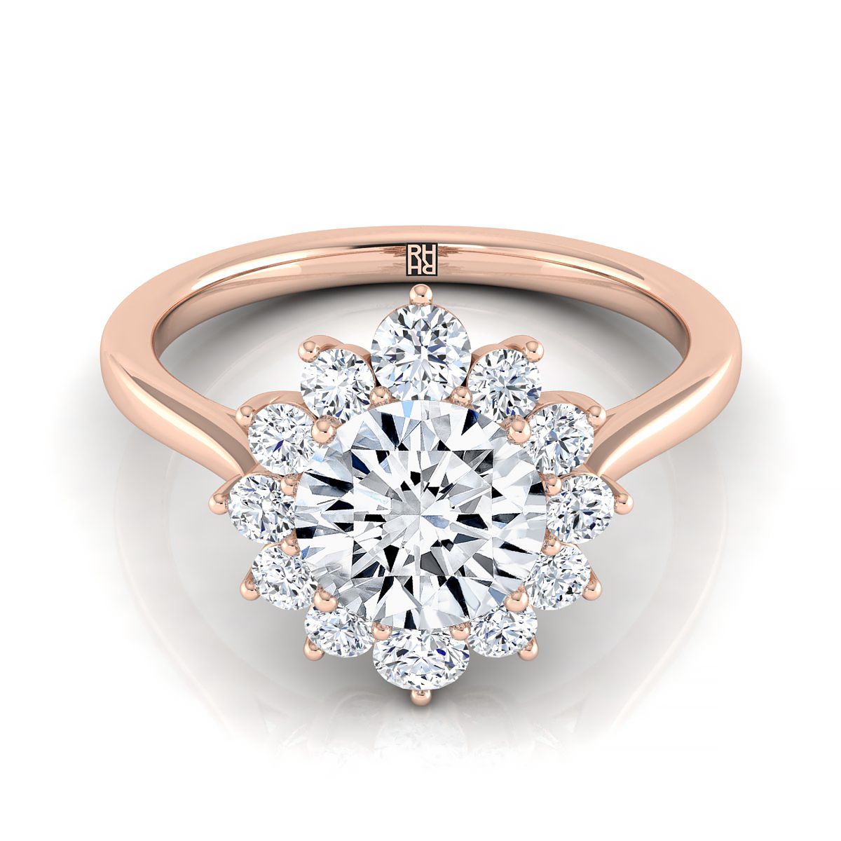 The Eloise round engagement ring setting in 14K Rose Gold | RockHer