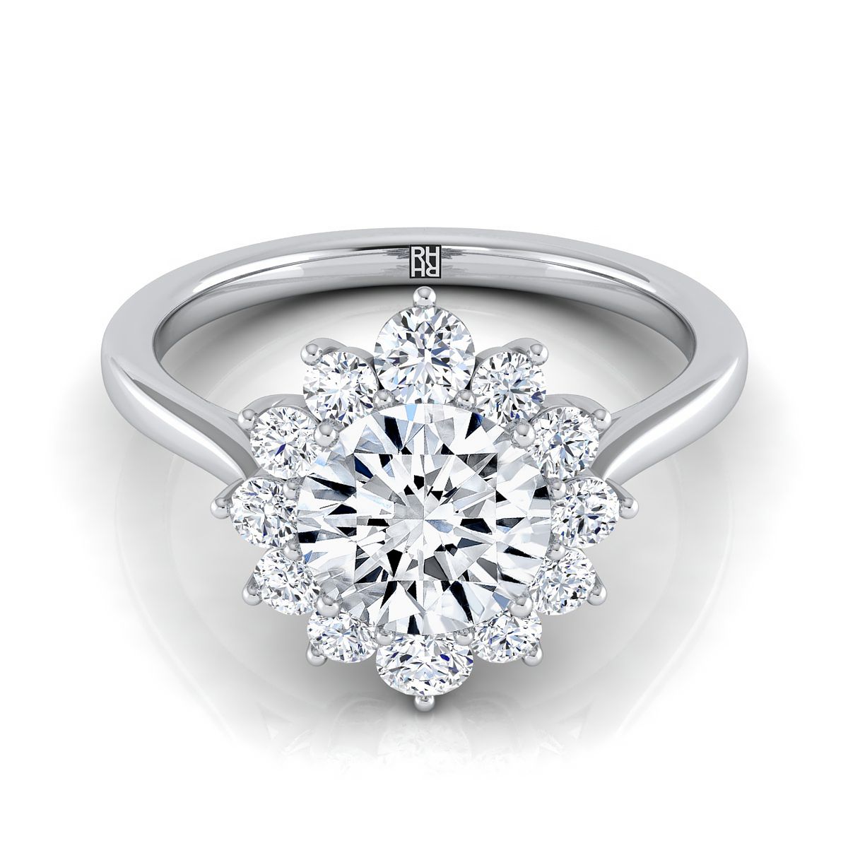 The Eloise round engagement ring setting in Platinum | RockHer