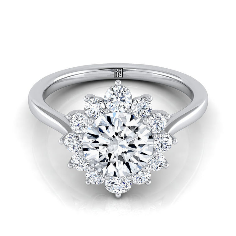 The Eloise Select Halo Round Lab Diamond Engagement Ring in Platinum