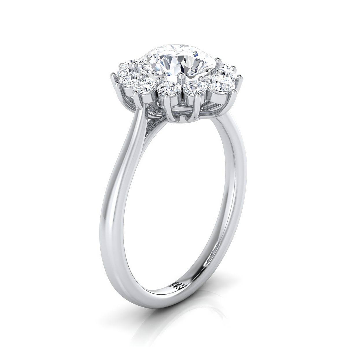 Select Halo styling on The Eloise round engagement ring setting | RockHer