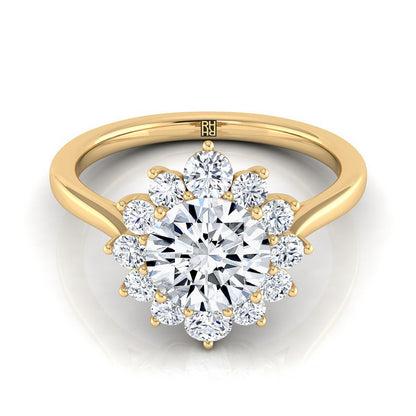 Eloise Select Halo Round Lab Diamond Engagement Ring in 18K Yellow Gold | RockHer