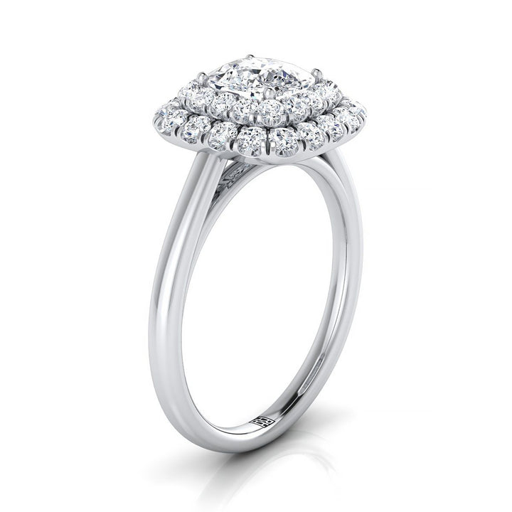 The Goldy Select Halo Engagement Ring with Lab Diamond in 18K White Gold - view 2