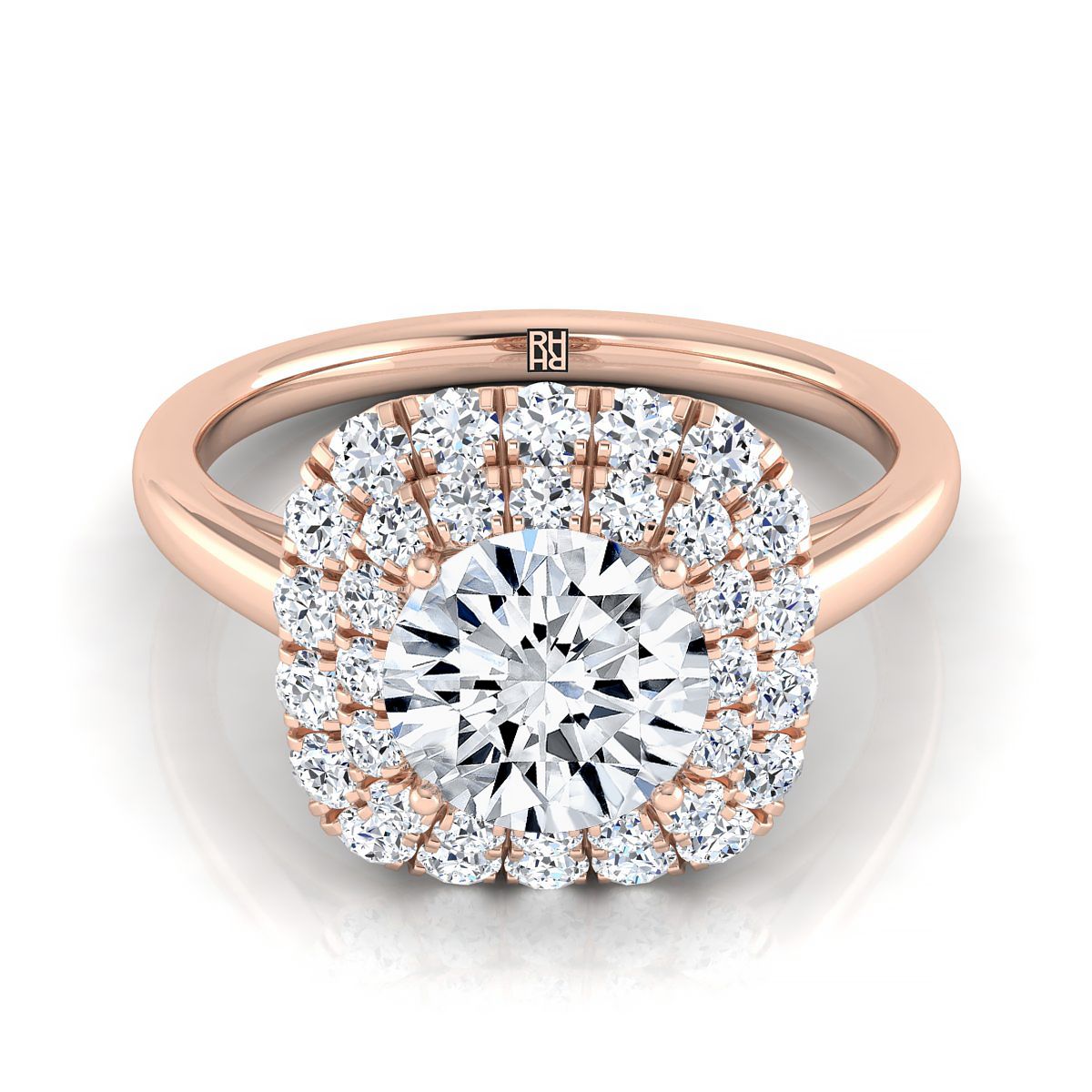 The Goldy round engagement ring setting in 14K Rose Gold | RockHer