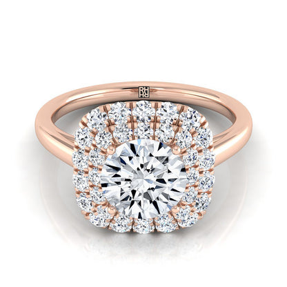 The Goldy Select Halo Engagement Ring with Lab Diamond in 14K Rose Gold - view 1