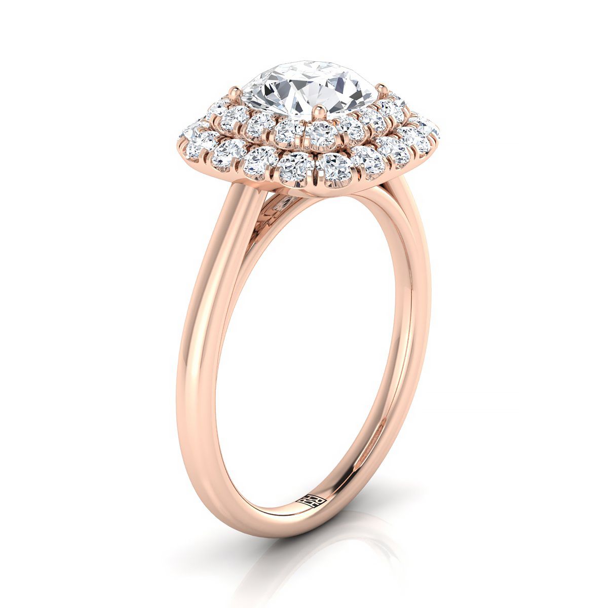 Select Halo styling on The Goldy round engagement ring setting | RockHer