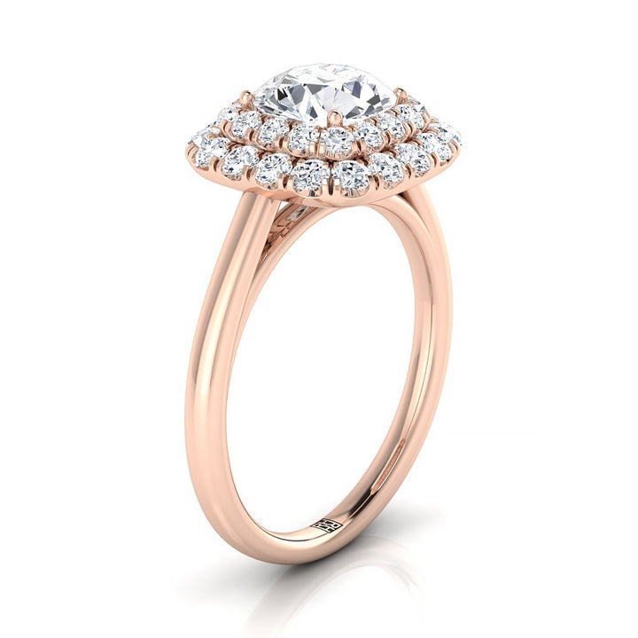 The Goldy Select Halo Engagement Ring with Lab Diamond in 14K Rose Gold - view 2