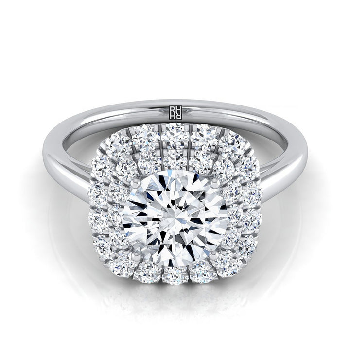 The Goldy Select Halo Engagement Ring with Lab Diamond in Platinum - view 1