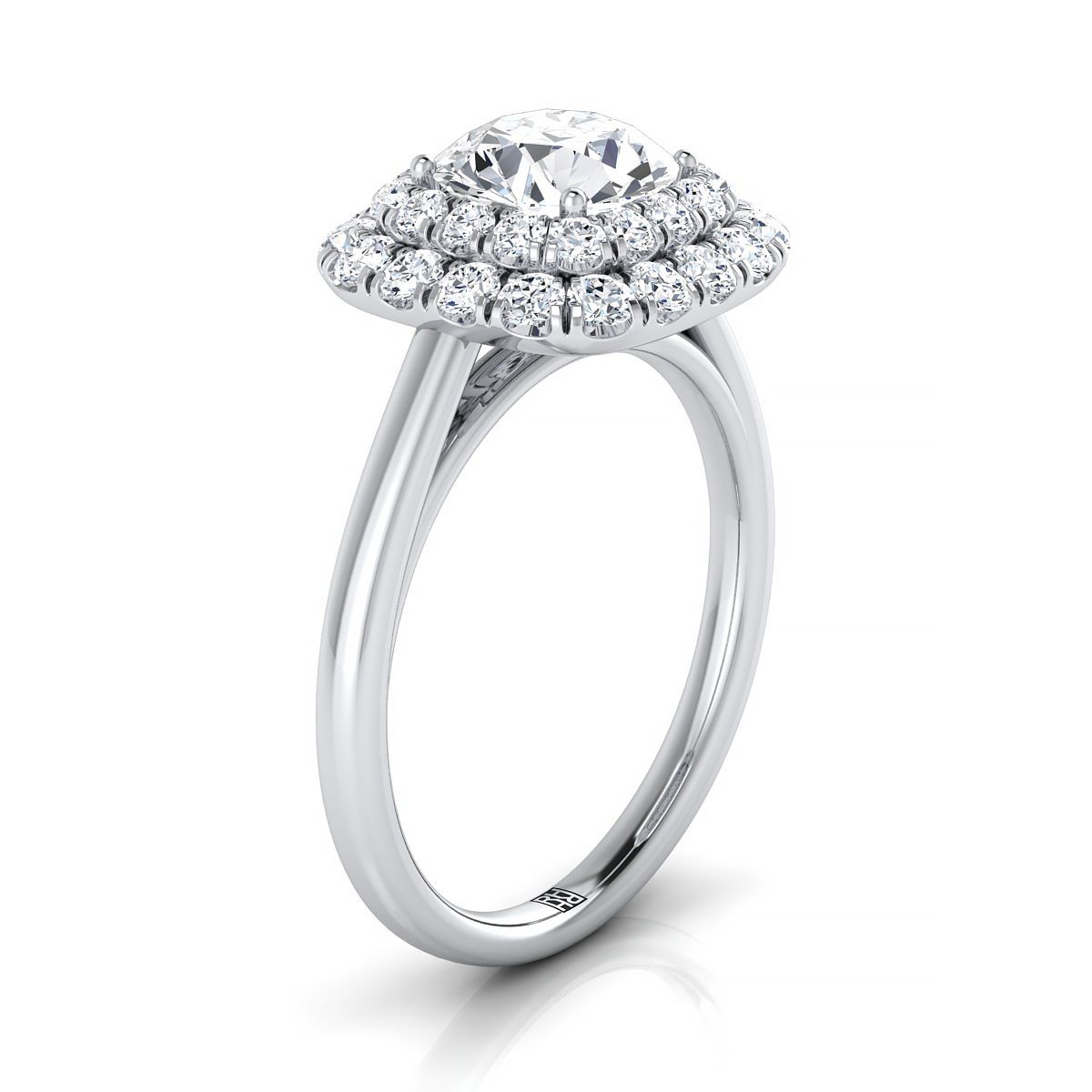Select Halo styling on The Goldy round engagement ring setting | RockHer