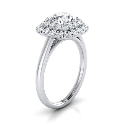 The Goldy Select Halo Engagement Ring with Lab Diamond in 18K White Gold - view 2