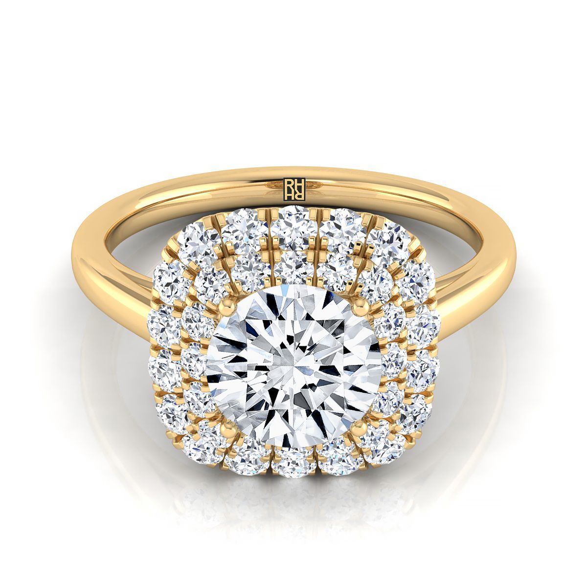 The Goldy round engagement ring setting in 18K Yellow Gold | RockHer