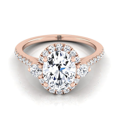 Ivy Select Halo Oval Lab Diamond Engagement Ring in 14K Rose Gold | RockHer