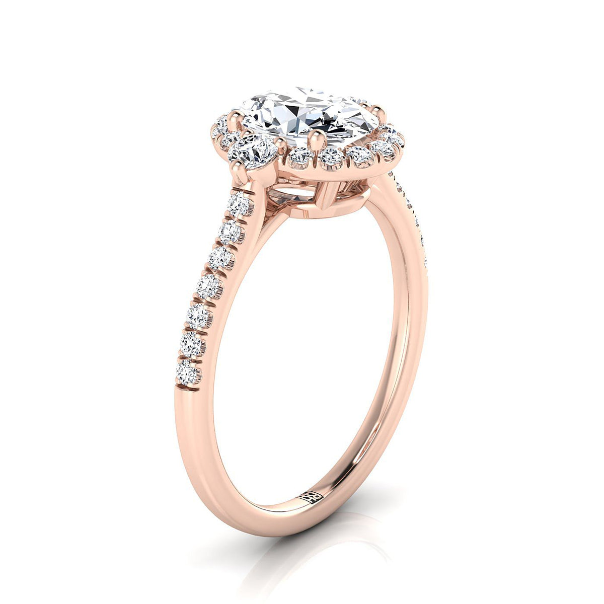 Made to order: The Ivy oval engagement ring setting in 14K Rose Gold | RockHer