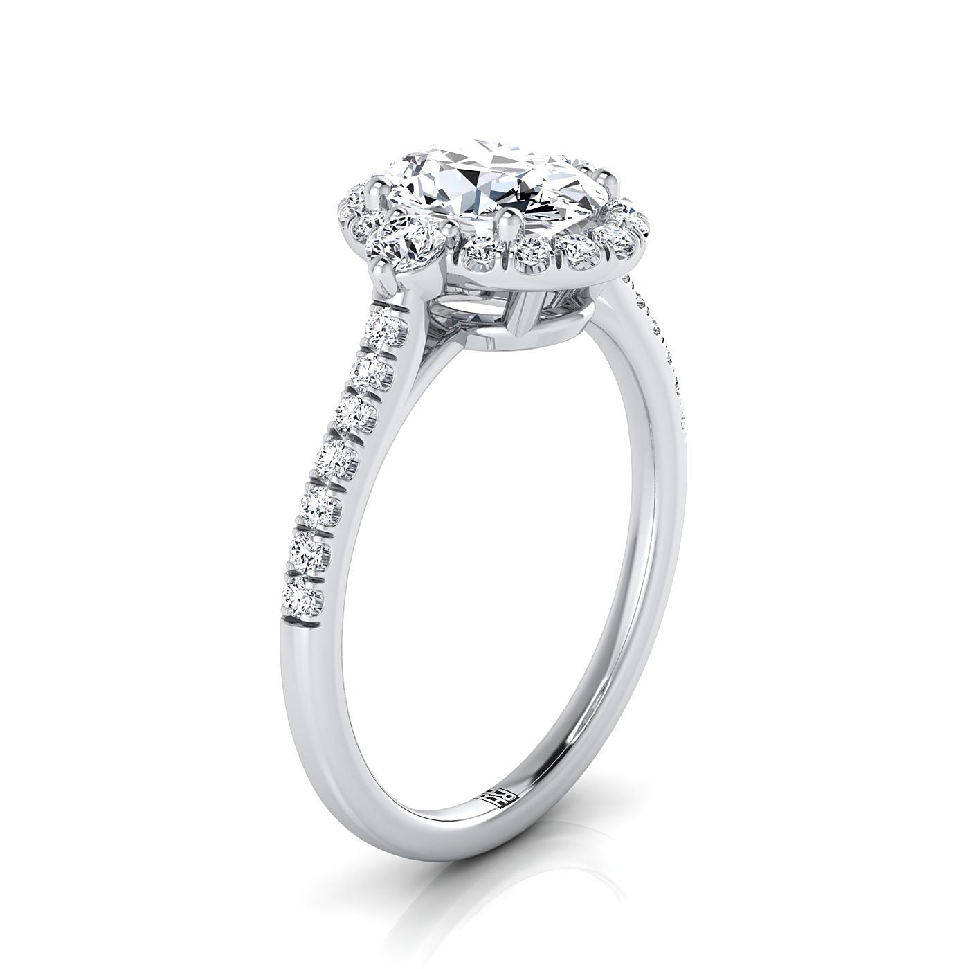 RockHer atelier photo of The Ivy oval engagement ring setting in Platinum