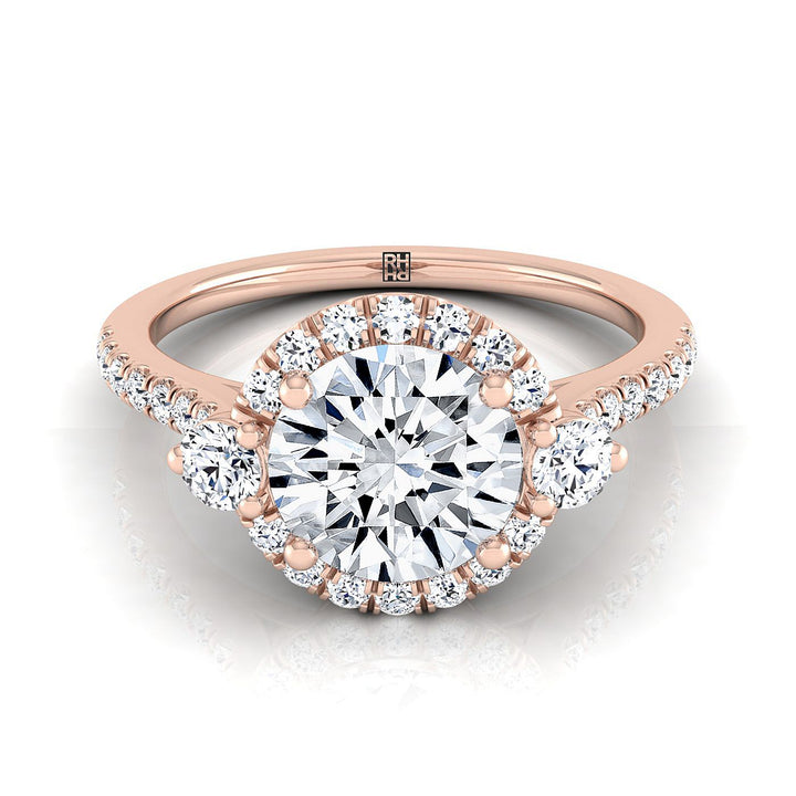 The Ivy Select Halo Engagement Ring with Lab Diamond in 14K Rose Gold - view 1