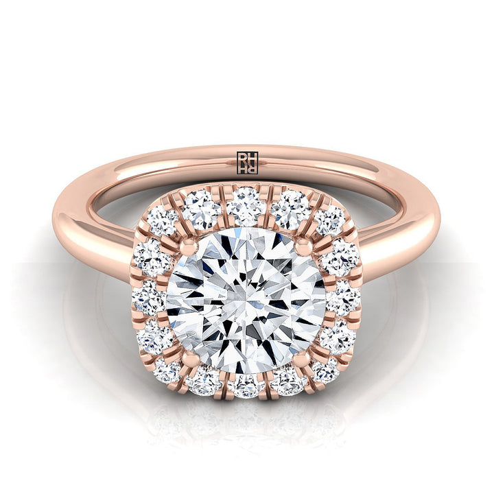 The Amy Select Halo Engagement Ring with Lab Diamond in 14K Rose Gold - view 1