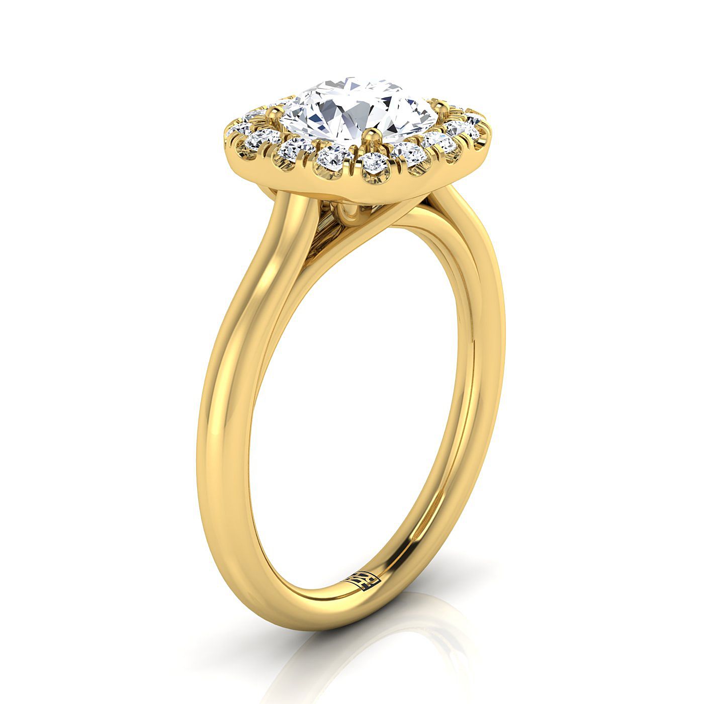Made to order: The Amy round engagement ring setting in 18K Yellow Gold | RockHer