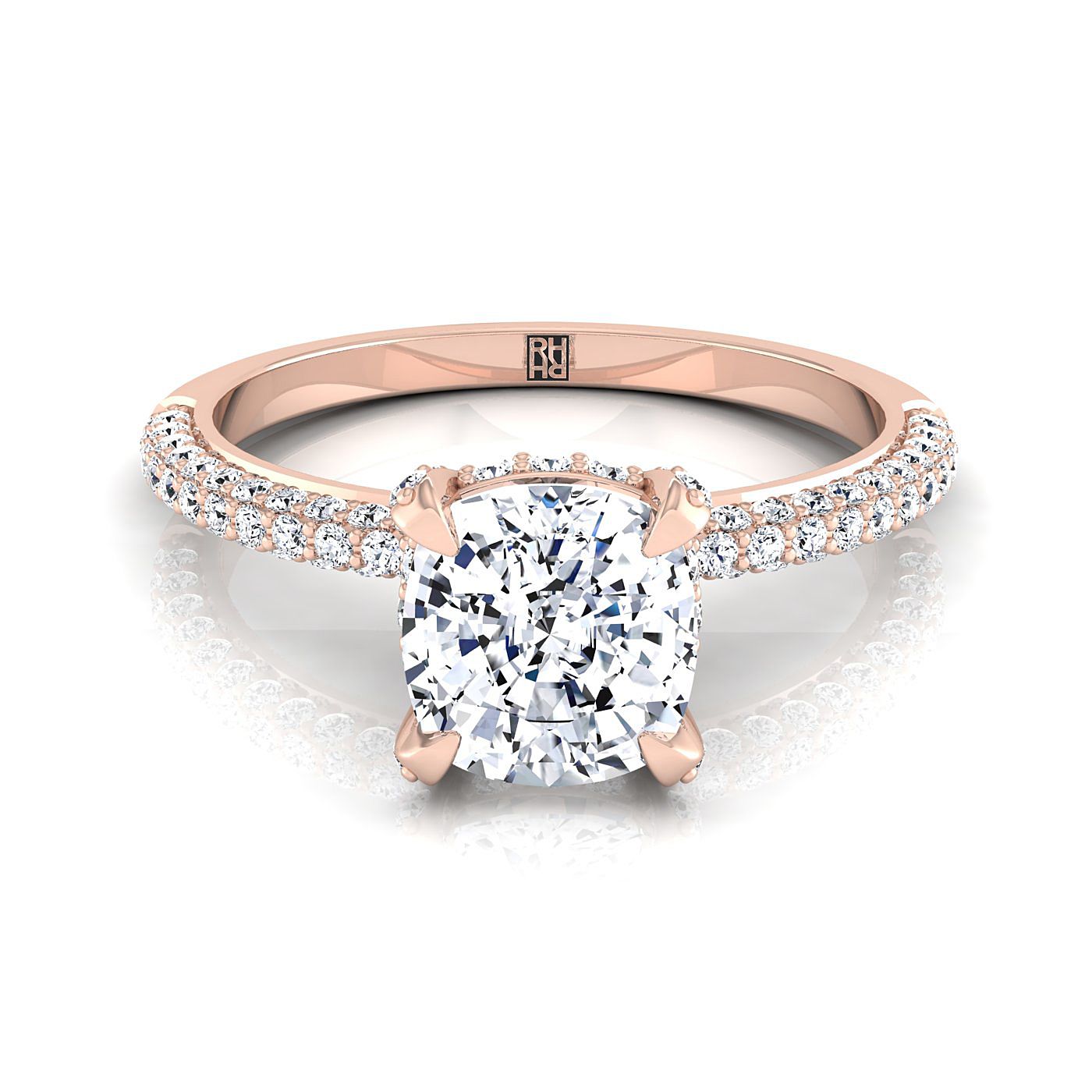The Tina Select Pavé Engagement Ring with Lab Diamond in 14K Rose Gold - view 1