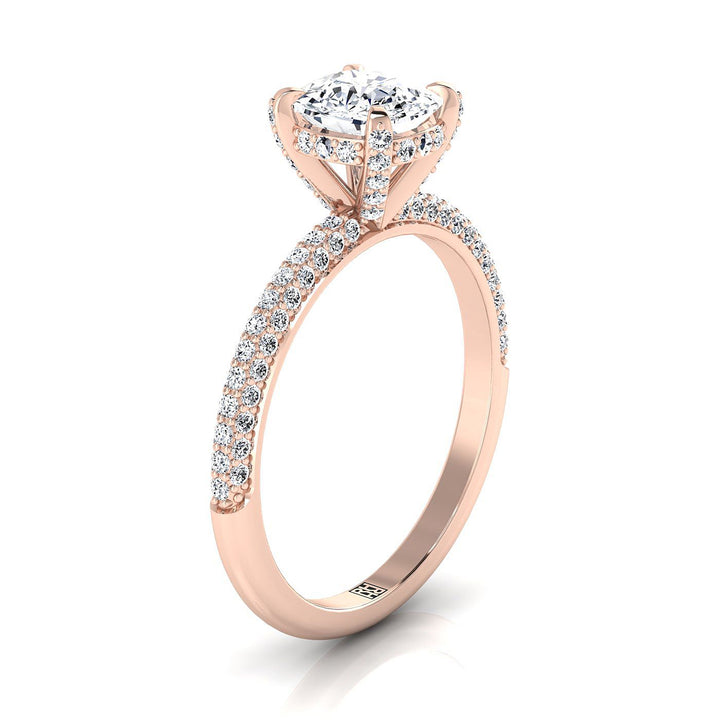 The Tina Select Pavé Engagement Ring with Lab Diamond in 14K Rose Gold - view 2