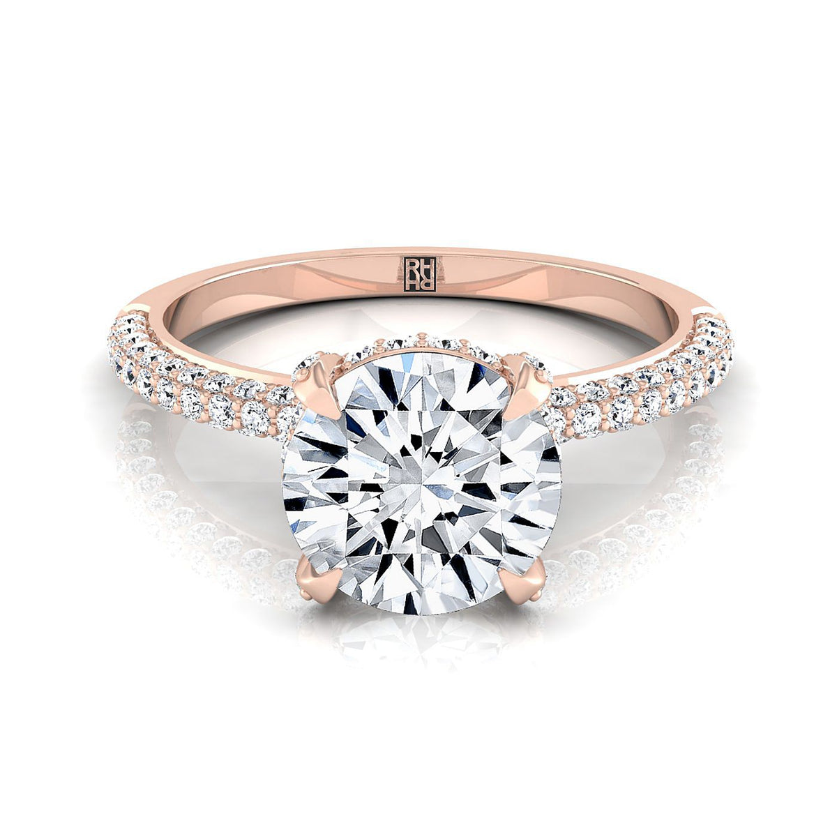 The Tina round engagement ring setting in 14K Rose Gold | RockHer