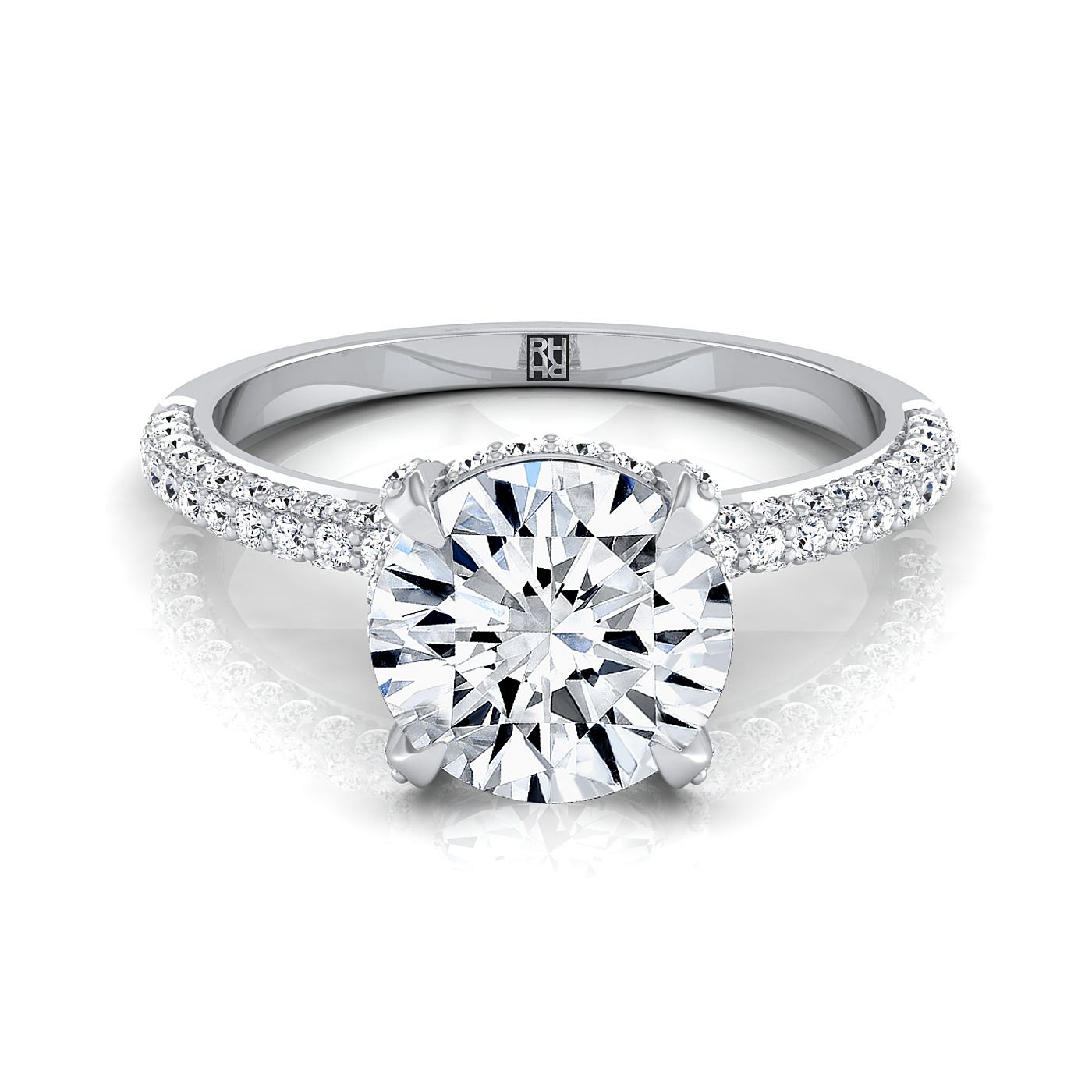 The Tina Select Pavé Engagement Ring with Lab Diamond in Platinum - view 1