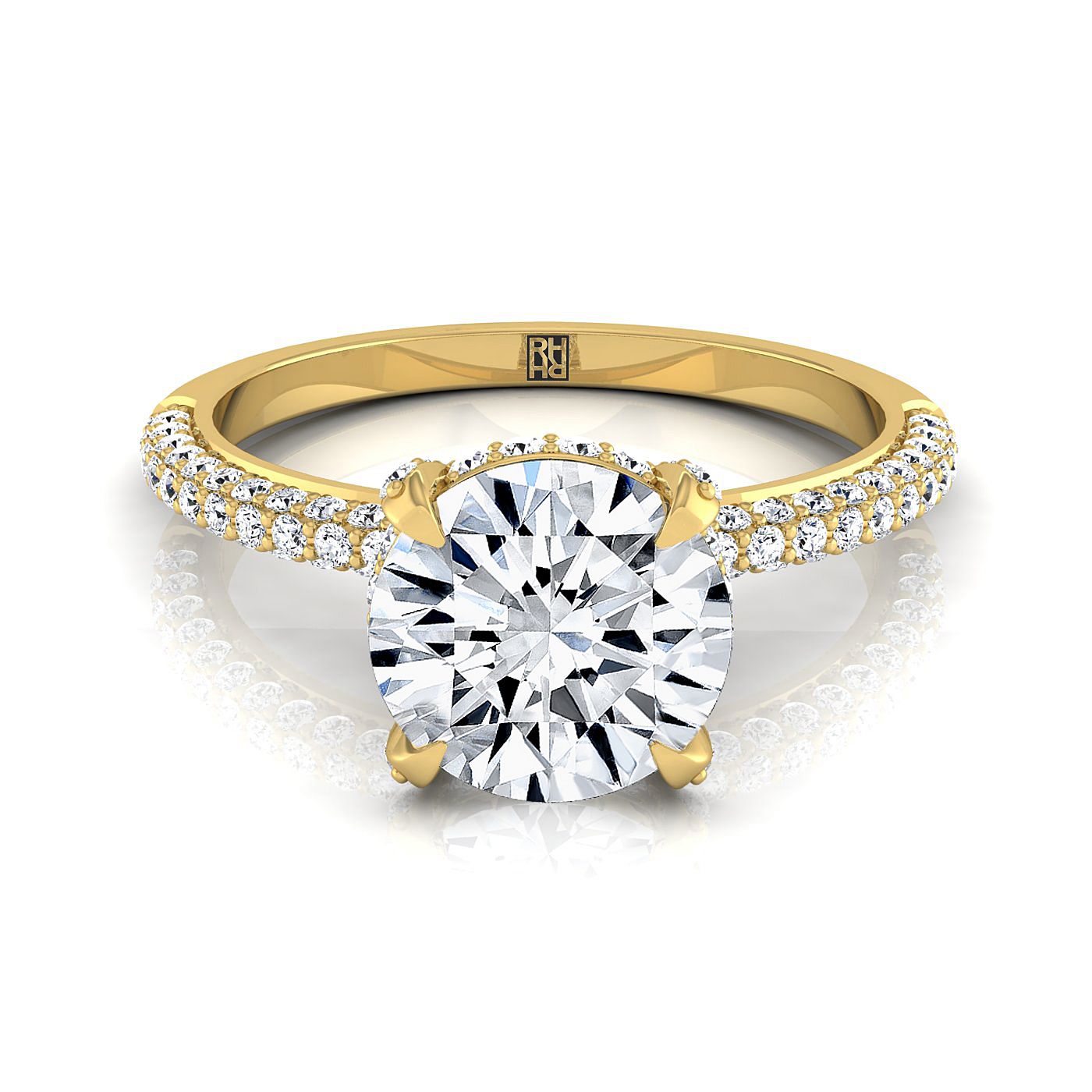The Tina Select Pavé Engagement Ring with Lab Diamond in 18K Yellow Gold - view 1