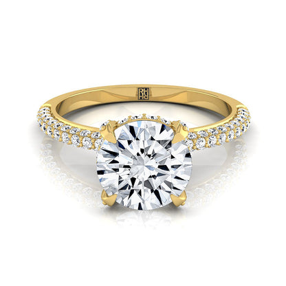 The Tina Select Pavé Engagement Ring with Lab Diamond in 18K Yellow Gold - view 1