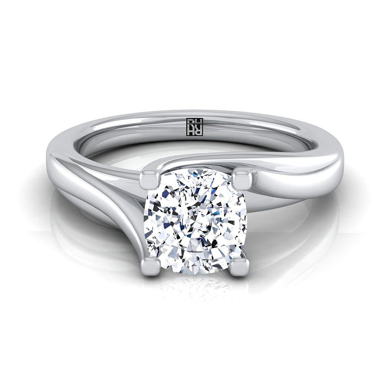 The Joplin Select Solitaire Cushion Cut Lab Diamond Engagement Ring in 18K White Gold
