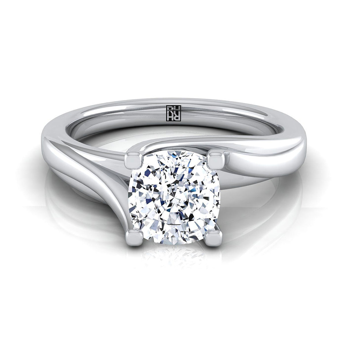 The Joplin cushion engagement ring setting in Platinum | RockHer