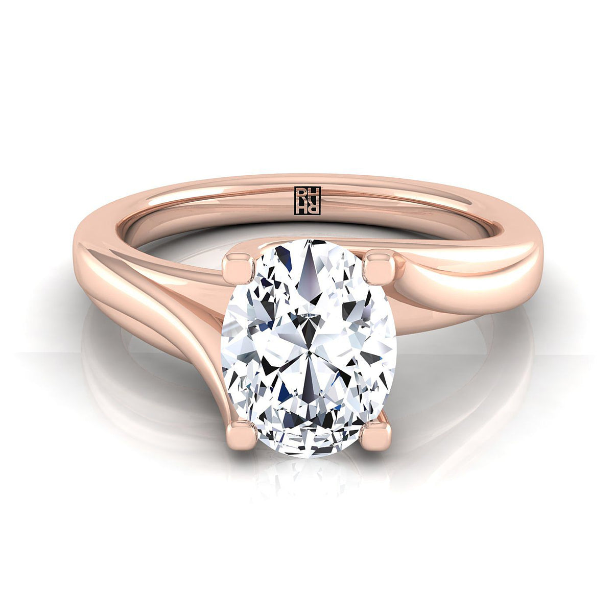 The Joplin oval engagement ring setting in 14K Rose Gold | RockHer