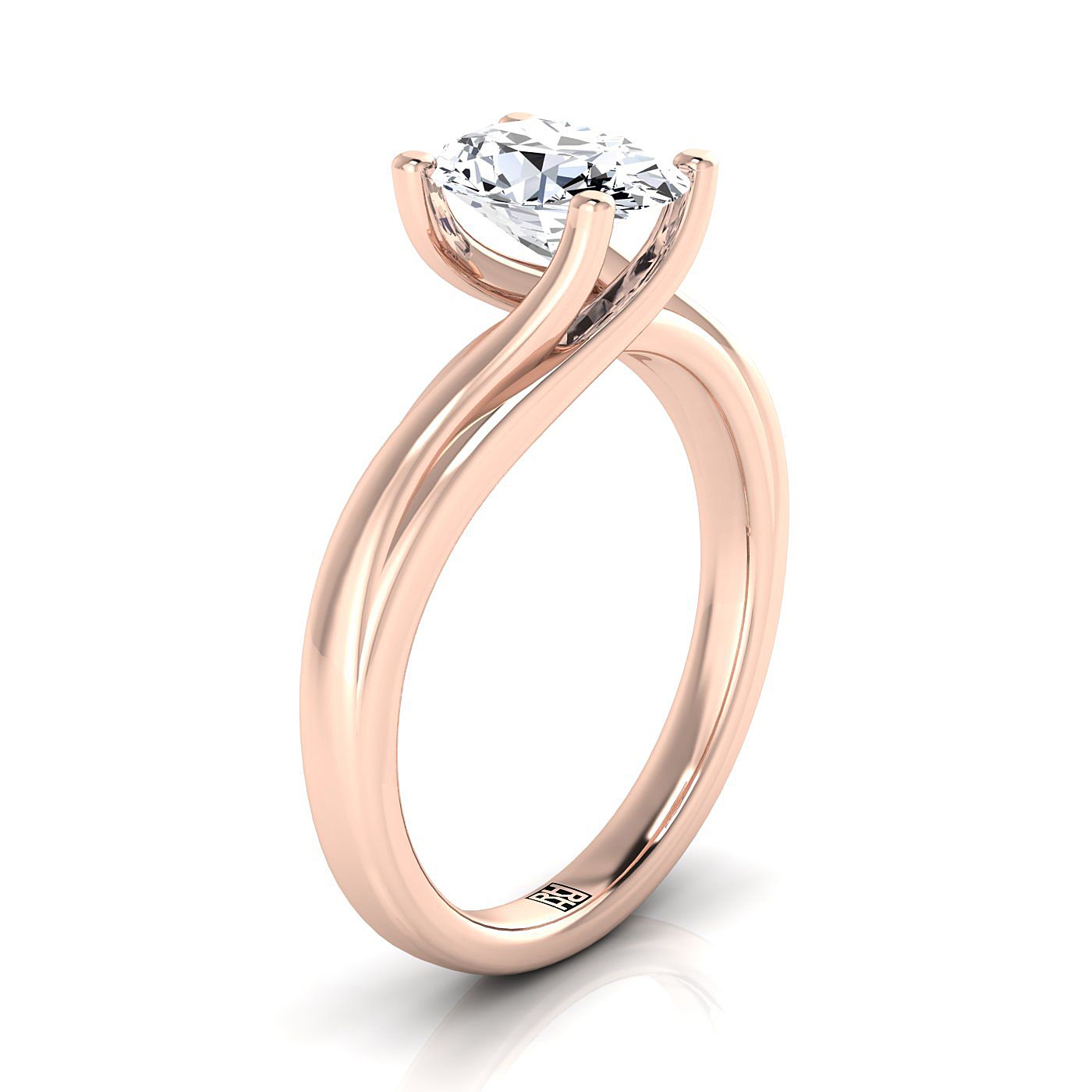 Select Solitaire styling on The Joplin oval engagement ring setting | RockHer